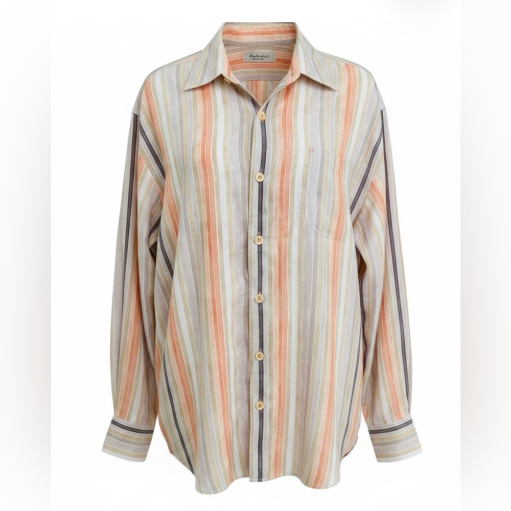 Tommy Bahama Relax Linen Shirt Men’s Large Multicolor Striped